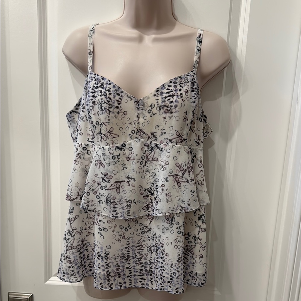 CAbi Black and White Bustier Camisole Top
